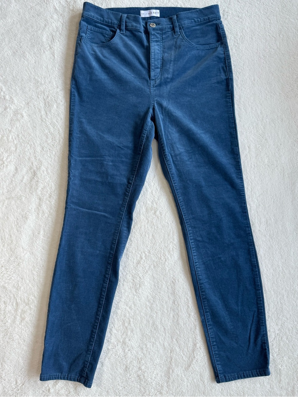 LOFT Modern Skinny Blue Corduroy Pants 29/8 Stretch